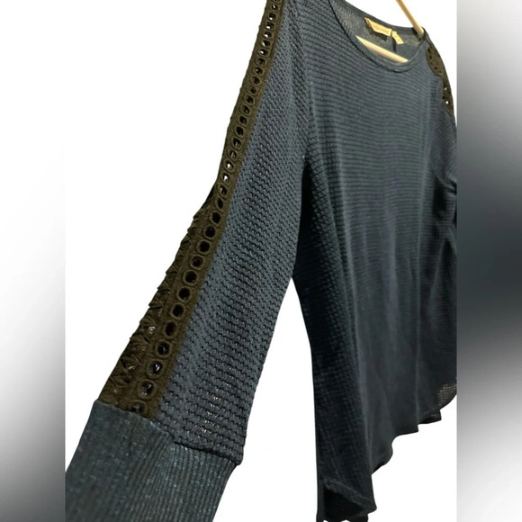 Soft Surroundings Bailey Top Waffle Knit Eyelet Sleeve Tunic NWOT - Picture 3 of 6